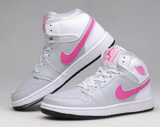 Womens Air Jordan Retro 1 Grey White Pink Online Shop